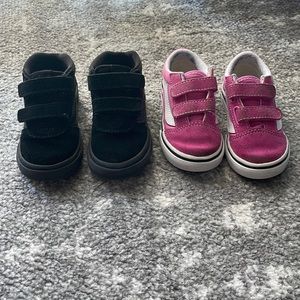 2 pairs of vans for toddler girls!